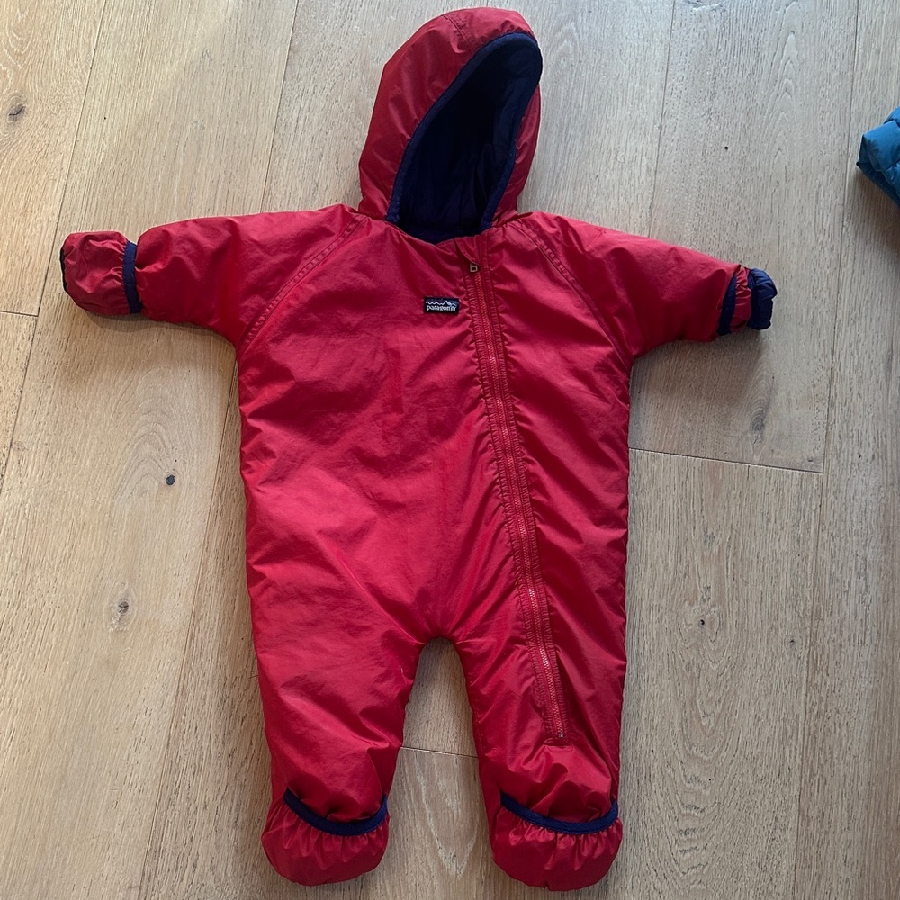 Patagonia Red and Blue Baby Snowsuit